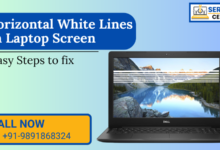 Horizontal white lines on laptop screen