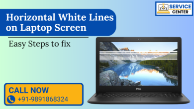 Horizontal white lines on laptop screen