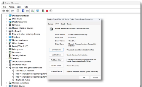 Dell laptop Sound issue