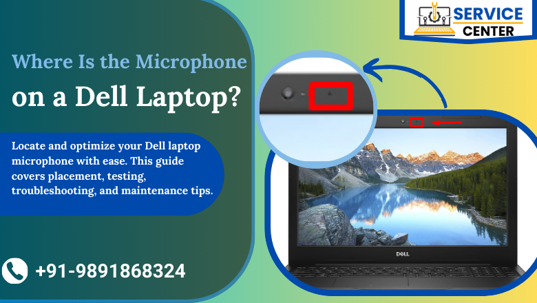 where is microphone on dell laptop