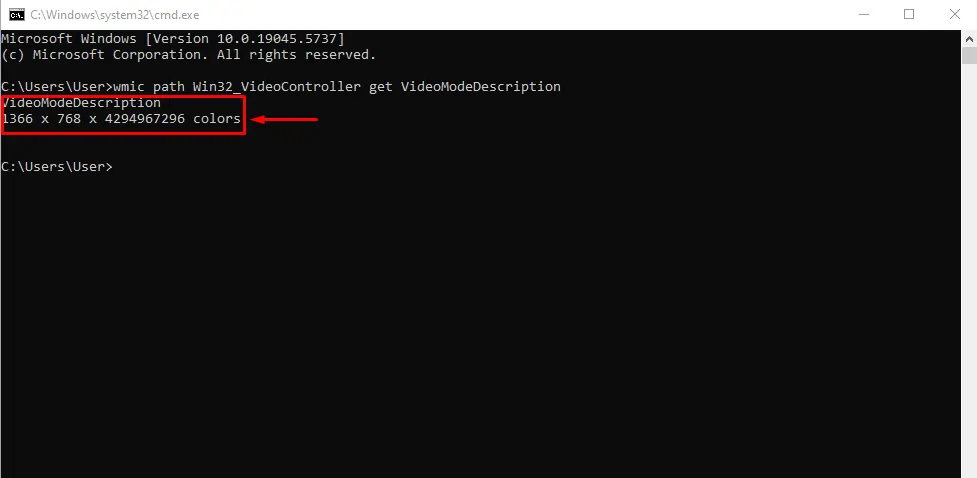 How to Find Laptop Screen Size Easily Without Measuring (2025) Command prompt command to reveal laptop display resolution for screen size calculation