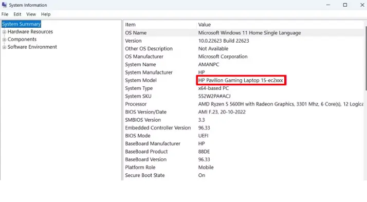 How to Find Laptop Screen Size Easily Without Measuring (2025) Using msinfo32 system information in Windows to check laptop model for screen size lookup