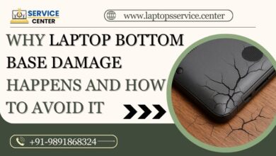 laptop bottom base damage