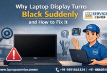laptop display turns black