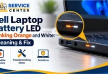 Dell laptop battery LED blinking orange and white