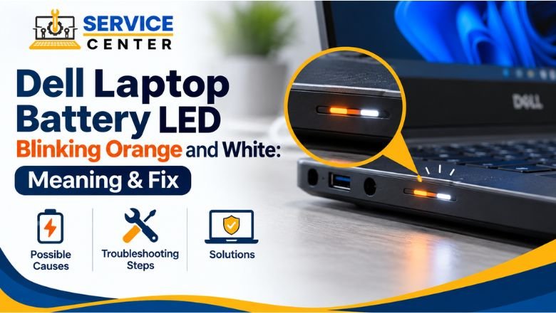 Dell laptop battery LED blinking orange and white